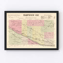 Vintage Map of Dawson County, Nebraska 1885