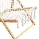 Natural Bamboo Weaving Chair Set with Handwoven Rope for Patio and Living Spaces