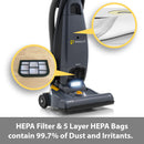 Prolux Phantom Commercial Bagged Upright Sealed HEPA Pet Vacuum for Professional Cleaners