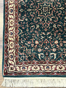 Dark Green Indo Persian Rug 2.5 x 4, Hand Knotted Wool Small Oriental Carpet
