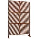 Outdoor & Indoor Privacy Screen Metal Privacy Screen 76' H×48' W, Freestanding Decorative Privacy Screen for Deck Balcony Patio, Privacy Fence Panels for Outside Lawn Garden PS113 RUSTY