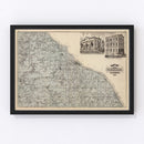 Vintage Map of Winona County, Minnesota 1874