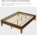 Queen Platform Bed Frame Dark Walnut Underbed Storage
