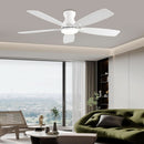 White 52 Inch Ceiling Fan With Remote And LED Lights