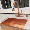 Copper Pull Out Kitchen Faucet, Single Level Solid Brass Kitchen Sink Faucets with Pull Down Sprayer