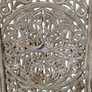 Farmhouse Style Carved Solid Wood Lattice Fretwork Distressed Gray 30" x 59" Wall Hanging