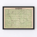 Vintage Map of Faribault County, Minnesota 1874