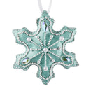 Bead embroidery kit on artificial leather Snowflake Christmas Ornament FLBB-127