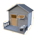 Large dog house, long 44.2' x wide 44.6' x high 44.6' Solid wood asphalt roof dog house with large terrace for large dogs, weatherproof large dog house ,Small wooden doors that can be locked