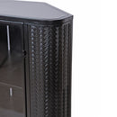 Modern 3-Tier Corner Storage Cabinet with Tempered Glass Doors, Removeable Shelves & Metal Frame - Freestanding Space-Saving Organizer for Bathroom, Kitchen, Bedroom, Living Room, or Small Spaces