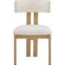 Upholstered Armless Dining Chairs With Metal Legs (Set of 2),Beige