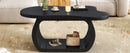 ON-TREND 39.3'*23.6' Modern Cloud Coffee Table with 1.5' Thick Tabletop, Cream Style Irregular End Table with Curved Legs, Unique Design Accent Table with Round Edge for Living Room, Apartment, Black