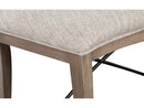 Paxton Place - Curved Bench With Upholstered Seat - Dovetail Gray