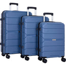 Hardshell Suitcase Spinner Wheels PP Luggage Sets Lightweight Durable Suitcase with TSA Lock,3-Piece Set (20/24/28), Blue