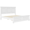 Traditional Town and Country Style Pinewood Vintage King Bed, White