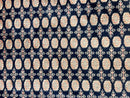 Pakistani Bokhara Rug 8x10, Turkoman Carpet, Dark Blue and Beige, Vintage Handmade Wool Carpet