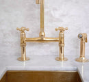 Unlacquered Solid Brass Kitchen Faucet , Bridge Faucet , Solid Brass Faucet , antique faucet