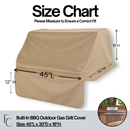 Built-In BBQ Outdoor Gas Grill Cover 45"L x 30"D x 16"H Taupe