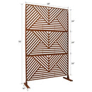PS101 Rusty Outdoor & Indoor Freestanding Metal Privacy Screen, 76' H x 48' W, Decorative Privacy Fence Panels for Deck, Balcony, Patio
