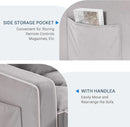 Grey Sleeper Sofa Bed Chair Three Level Adjustable Backrest