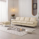 104.5"Modern Sectional Technical leather L-Shaped Sofa Couch with Convertible Ottoman