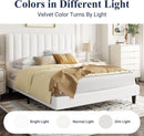 Queen Velvet Upholstered Bed Frame With Tufted Headboard