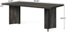 63 Inch Dark Gray Dining Table Farmhouse Rectangular