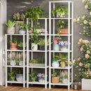 Six Tier Tall White Bookshelf For Small Spaces Living Room