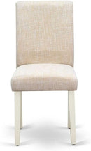 Light Beige Linen Upholstered Dining Chairs Set Of 2