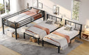 Twin over Twin & Twin Bunk Beds for 3, Twin XL over Twin & Twin Bunk Bed Metal Triple Bunk Bed, Black