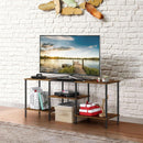 Rustic Brown 50 Inch TV Stand With Power Outlets And Shelf