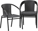 Modern Stackable Rattan Dining Chairs Set for Outdoor