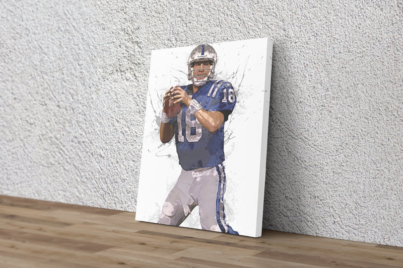 Offers Peyton Manning Canvas Print - Indianapolis Colts - Wall Art, Sports Art Print, Kids Decor, Man Cave, Canvas Art, Gift, Football Poster