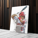 Mike Trout Canvas Art – Los Angeles Angels Wall Decor