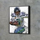 Russell Wilson Poster Seattle Seahawks Football Painting Hand Made Posters Canvas Framed Print Wall Kids Art Man Cave Gift Home Decor