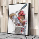 Mike Trout Canvas Art – Los Angeles Angels Wall Decor