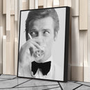 Roger Moore Canvas Art – James Bond Smoking Wall Decor