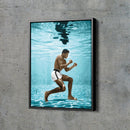 Muhammad Ali Underwater Poster Boxing Hand Made Posters Canvas Print Wall Art Home Decor