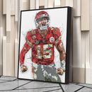 Patrick Mahomes Canvas Art – Kansas City Chiefs Wall Decor