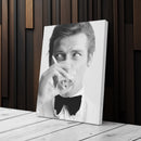 Roger Moore Canvas Art – James Bond Smoking Wall Decor