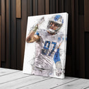 Aidan Hutchinson Canvas Art – Detroit Lions Wall Decor
