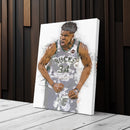 Giannis Antetokounmpo Canvas Art – Milwaukee Bucks Wall Decor