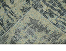 4.5x6.5 Hand Knotted Beige and Charcoal Modern Abstract  Recycled Silk Area Rug