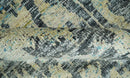 4.5x6.5 Hand Knotted Beige and Charcoal Modern Abstract  Recycled Silk Area Rug