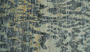 4.5x6.5 Hand Knotted Beige and Charcoal Modern Abstract  Recycled Silk Area Rug