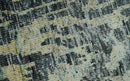 4.5x6.5 Hand Knotted Beige and Charcoal Modern Abstract  Recycled Silk Area Rug