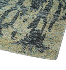 4.5x6.5 Hand Knotted Beige and Charcoal Modern Abstract  Recycled Silk Area Rug