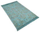 4.5x6.5 Hand Knotted Blue and Brown Modern Persian Style  Art Silk Area Rug