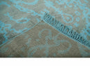 4.5x6.5 Hand Knotted Blue and Gray Modern Persian Style Contemporary Art Silk Area Rug | OP133