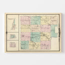 Vintage Map of Marquette County, Wisconsin 1878
